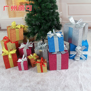 圣诞节礼品盒 圣诞酒吧商场 橱窗装饰品 圣诞树 礼物盒 礼盒套装