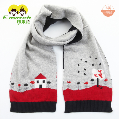 伊米伦婴幼儿秋冬纯棉围巾草莓配套双层加厚宝
