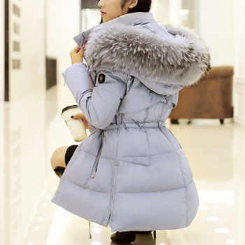 2014潮<em>韩版</em>冬季貉子<em>大毛领</em>大码修身女装<em>外套</em>