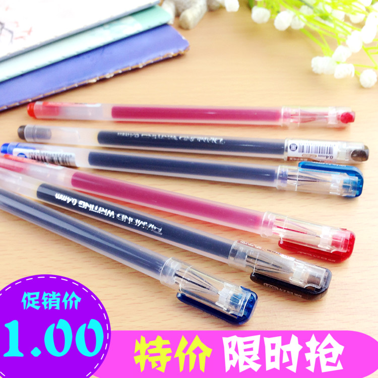 韩国文具创意超大容量钻石头笔小清新可爱中性笔黑红蓝水笔a081