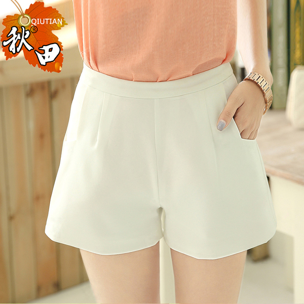 正品女热裤 雪纺<em>短裤</em> 子<em>加大码 阔腿</em>热裤 女夏2