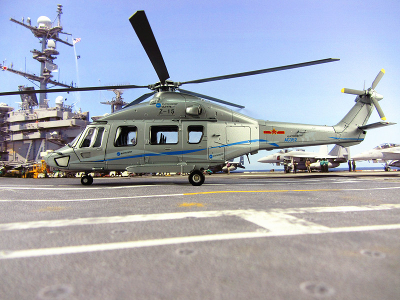 44厘米直15直升机模型 z-15/直15/直十五合金仿真飞机模型 1:32