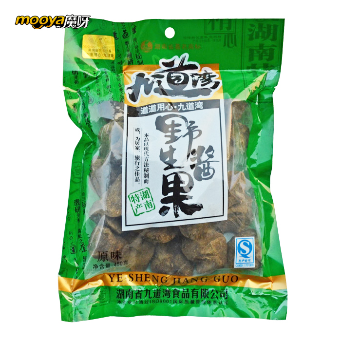 湖南特产九道湾 野生酱果  绿色包装  紫苏酸枣450克 原味