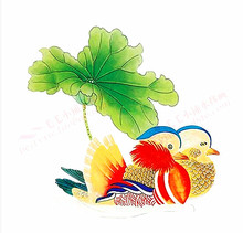 饰瓷砖防水墙贴纸画家具印花鸳鸯戏水 水移画浴室玻璃贴花卫生间装