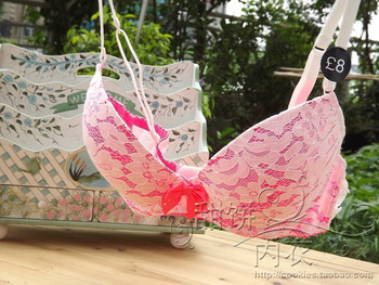 0108外贸聚拢 性感蕾丝上薄下厚<em>托胸文胸</em> 原单