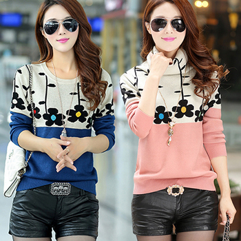 2014秋冬新款女装针织羊绒衫学院风<em>套头</em>短款