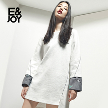 E&joy 连衣裙17082203986 2017夏季亮片钉珠七分袖 艾格 Etam