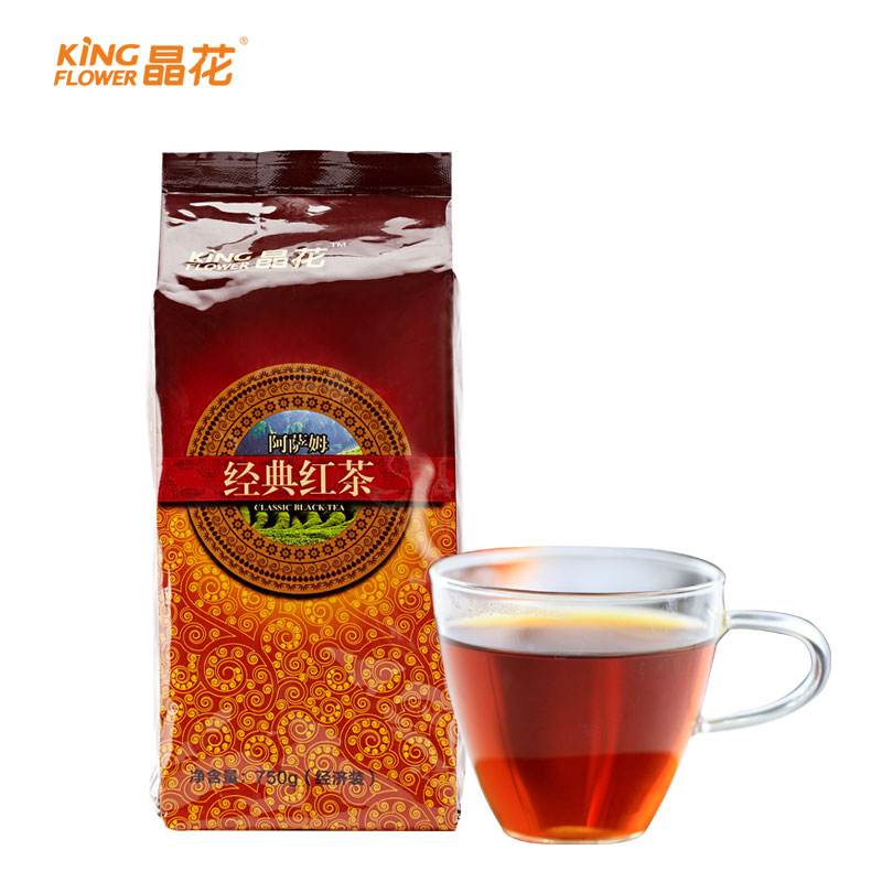晶花阿萨姆红碎茶CTC散装红茶 奶茶专用茶叶台式奶茶原料750g袋装