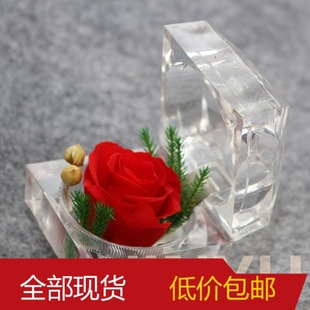 永生花新款戒指盒亚克力玫瑰520礼物生日礼物送女朋友y167