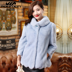 反季大促貂皮大衣女短款 大连母貂整貂水貂皮