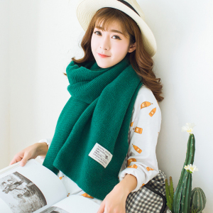 韩版百搭长款加厚针织围巾