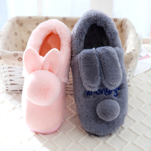 厚底毛绒全包跟棉拖鞋