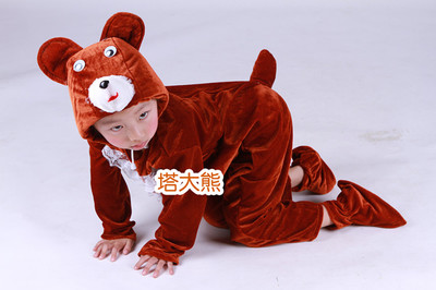 儿童动物表演服装 幼儿园小孩子舞蹈衣服 小熊卡通演出服饰
