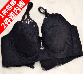 十一包邮外贸超薄棉蕾丝大码调整大罩杯<em>文胸</em>7