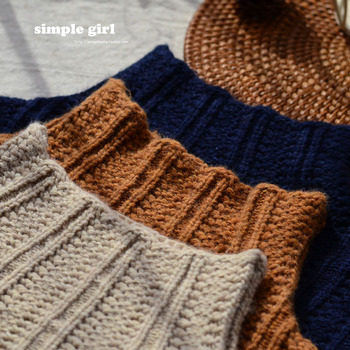 S9MQ半<em>高领</em>套头中<em>长款</em>宽松<em>毛衣</em> <em>高领</em>竖条纹