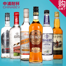白兰地威士忌伏特加朗姆酒金酒龙舌兰洋酒 六大鸡尾酒基酒调酒套装