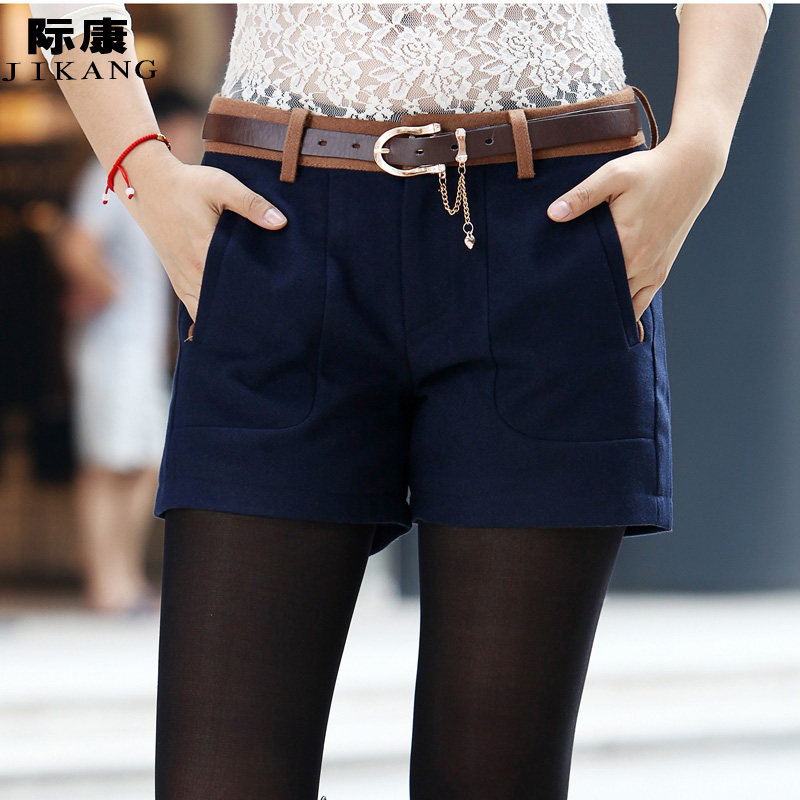<em>淘宝</em>网际康2014新高腰<em>毛呢短裤女</em>秋<em>冬</em>款呢子
