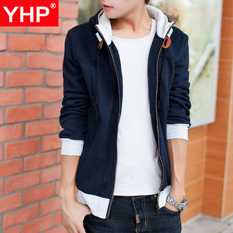 YHP高中生潮流前线棒球服青少年卫衣男装 韩版修身开衫潮牌外套