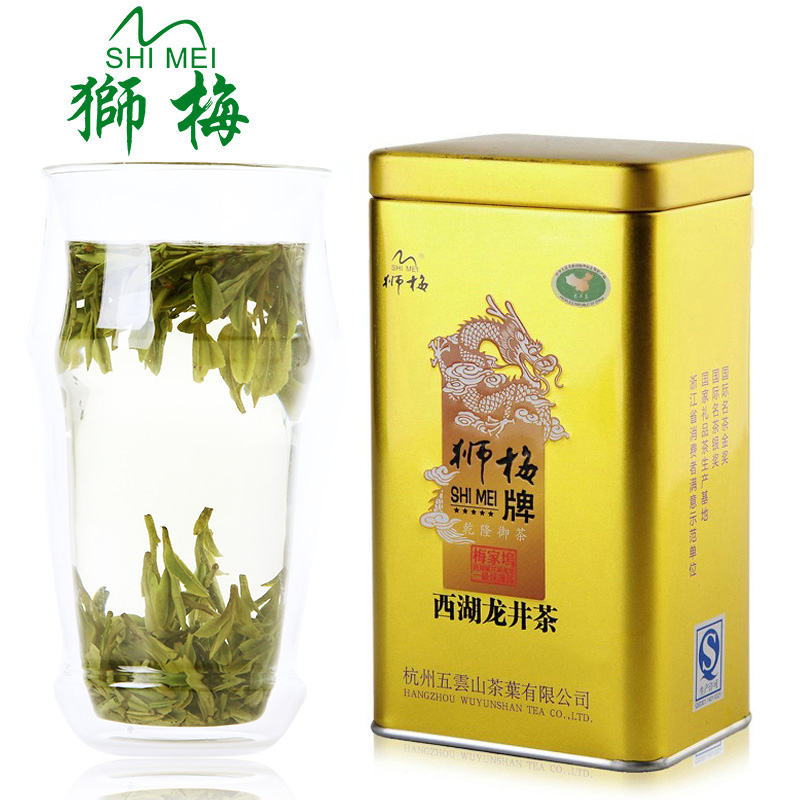 狮梅牌 绿茶2016新茶叶 正宗明前梅家坞茗茶杭州西湖龙井茶100g
