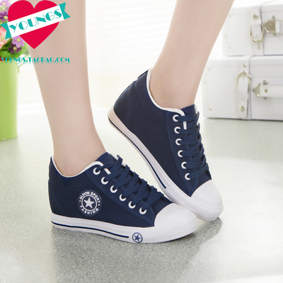 季内增高帆布鞋女款夏2015新款平底中学生休