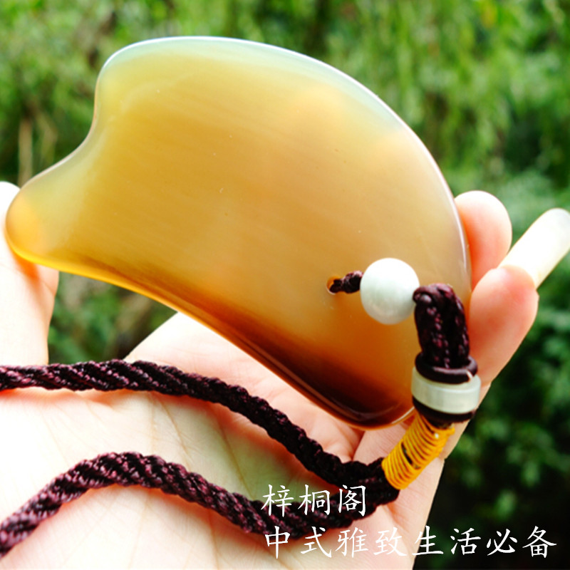 越南进口白水牛角刮痧板,纯手工打造,手感好