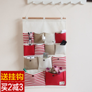 创意棉麻布艺收纳挂袋