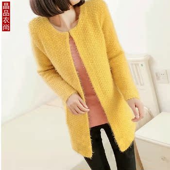 2014春秋装中长款外套宽松<em>开衫女</em> 韩版<em>长</em>版修