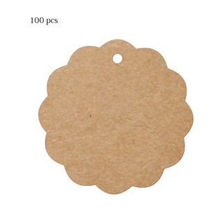 100 pcs scalloped hang tag wedding brown kraft paper gift ta