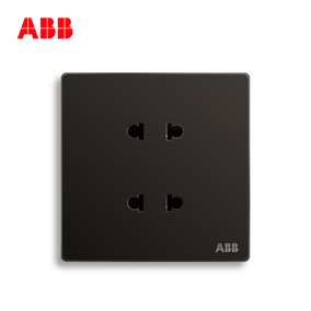 abb开关插座无框轩致星空黑墙壁插座面板四孔插座af212-885