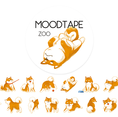 moodtape.柴犬.mood原创和纸胶带创意贴纸diy手工手账