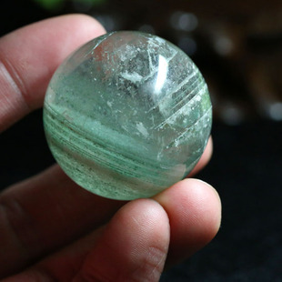 幽灵 正品 金字塔绿幽灵水晶球珠 40毫米90.8克天然绿幽灵球 一物一图