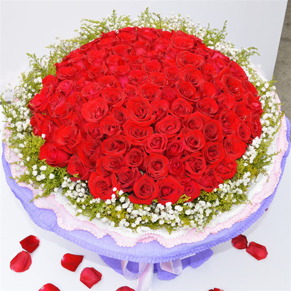 热销婚礼鲜花 99朵红玫瑰花束厦门花店热销鲜
