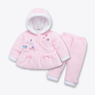 女宝宝棉衣套装外套加厚婴儿衣服冬款保暖儿童