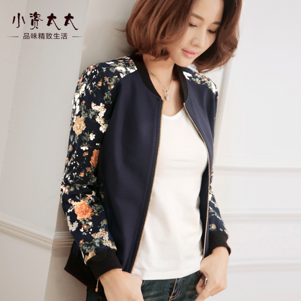 正品棒球 小资太太<em>韩版 短外套</em> 棒球服 印花修身