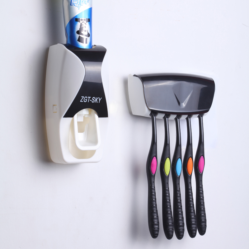 包邮全自动挤牙膏器带防尘牙刷架韩国懒人牙膏挤压器套装创意家居