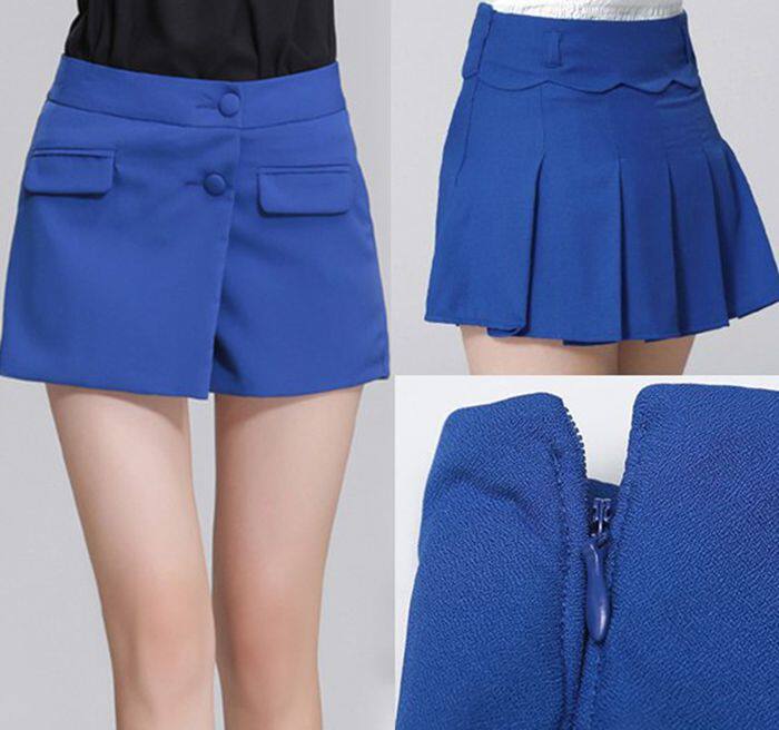 [<em>2015</em>爆款]<em>2015</em>新品高腰<em>短裤阔腿</em>裤OL气质显