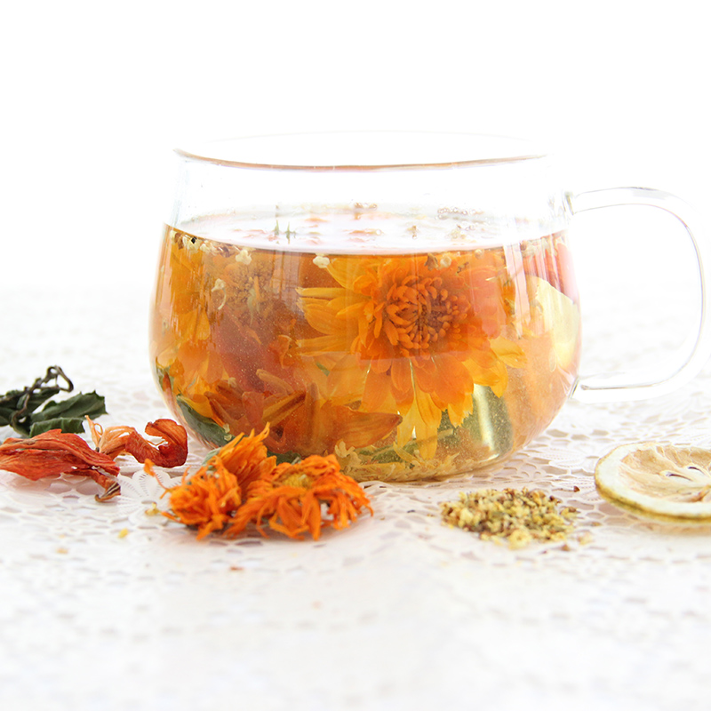 口气清新茶花茶组合型柠檬片桂花百合花薄荷叶金盏菊小包花草茶