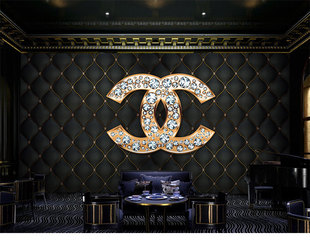 知名奢侈品壁纸ktv酒吧包厢精品服装店欧式时尚国际品牌logo墙纸