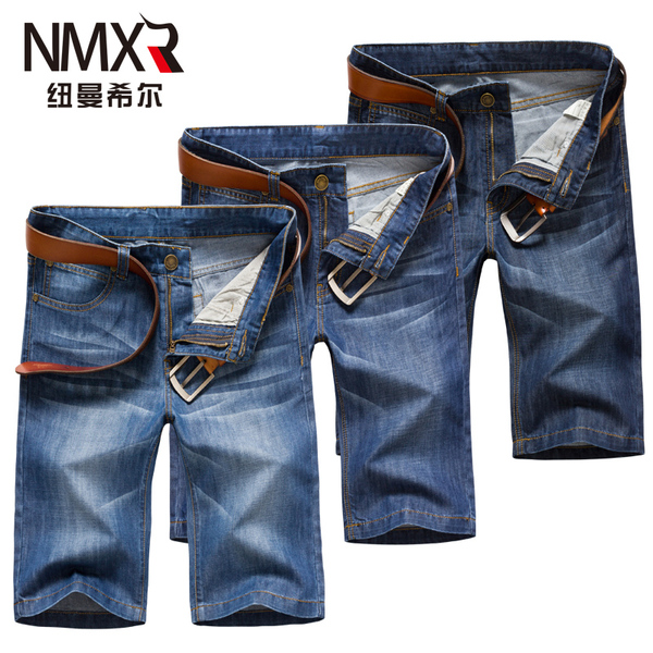 热销男牛仔裤 纽曼希尔 <em>男夏潮</em>版<em>马裤 男</em>韩版 牛