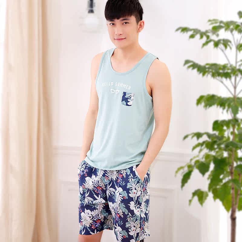 <em>卡心兰</em>夏季情侣<em>睡衣套装</em>女 <em>男士</em>短袖家居服- 卡