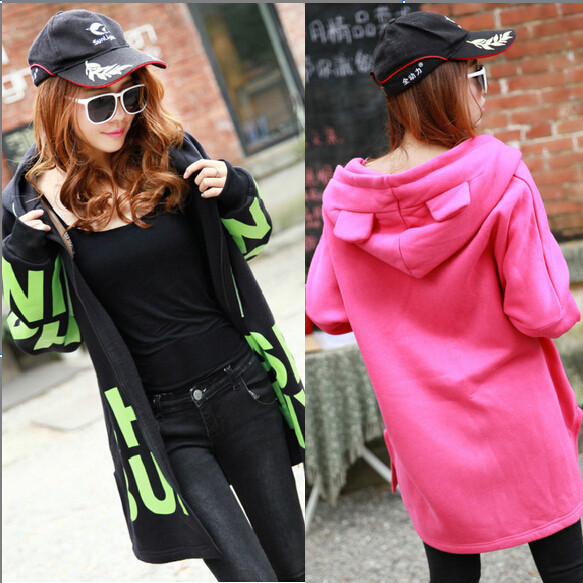 淘宝网大码<em>女装中长</em>抓绒<em>开衫</em>加厚卫衣女<em>春秋</em>新