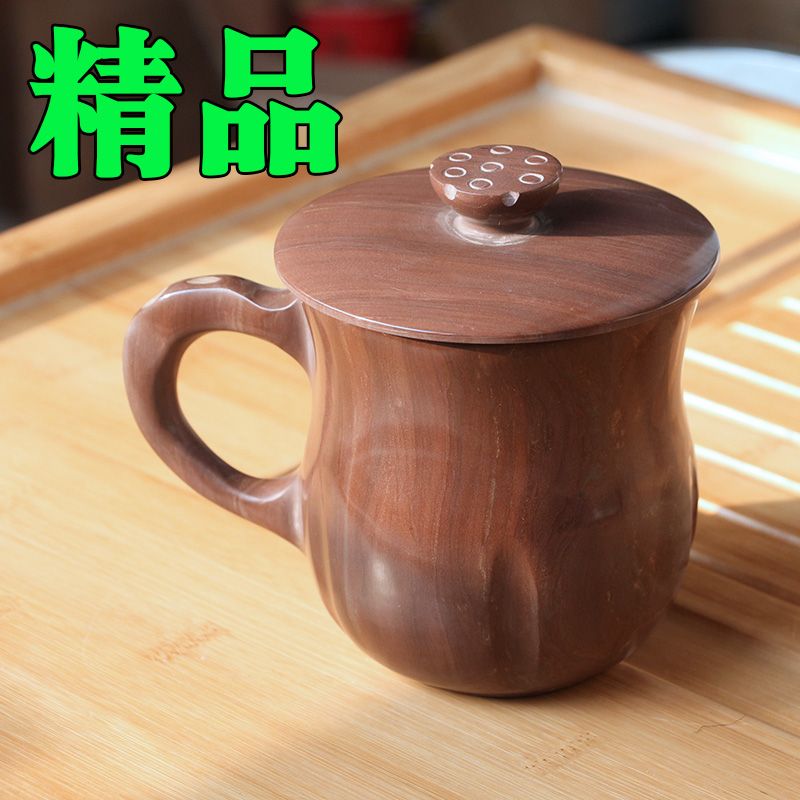 正品保真木鱼石杯子茶杯保健养生水杯无蜡纯天然清仓包邮