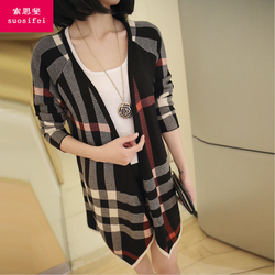 2015春夏女装韩版短款<em>超薄</em>毛衣<em>七分袖</em>针织衫