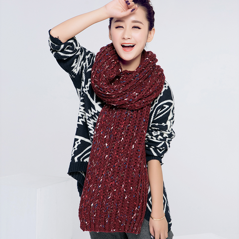 2014新款加厚保暖粗毛线围巾 女士冬季韩国冬天学生针织时尚百搭
