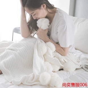ins韩式文艺女生网红仙美针织大球毯子1.5米单人盖毯沙发午睡棉毯
