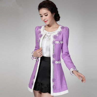 魂牵网-- 2015<em>春秋</em>新款女装<em>毛呢外套</em>女中<em>长款</em>