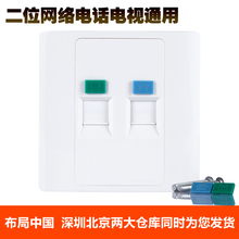 安普康AMPCOM网络面板双电脑插座电话模块86型双口二位网线插接口