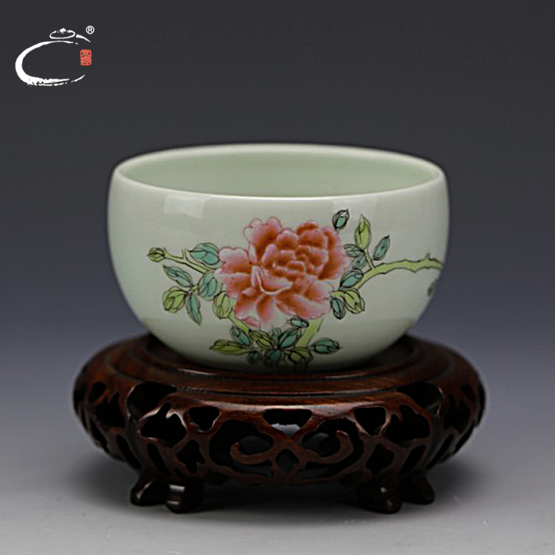 京德 贵和祥高端手绘粉彩茶杯 景德镇陶瓷功夫茶具 茶水HSD1507
