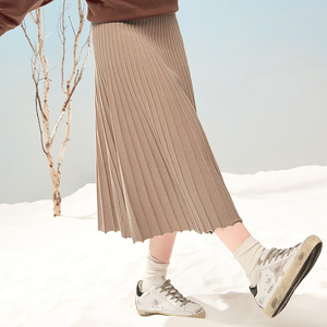 chic学院风高腰百褶裙