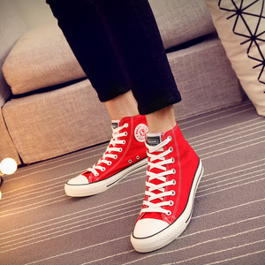 情侣款高帮帆布鞋